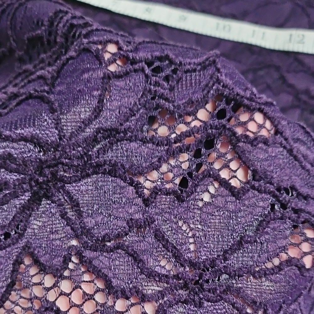 White House Black Market Deep Purple Lace Blouse - Picture 8 of 8